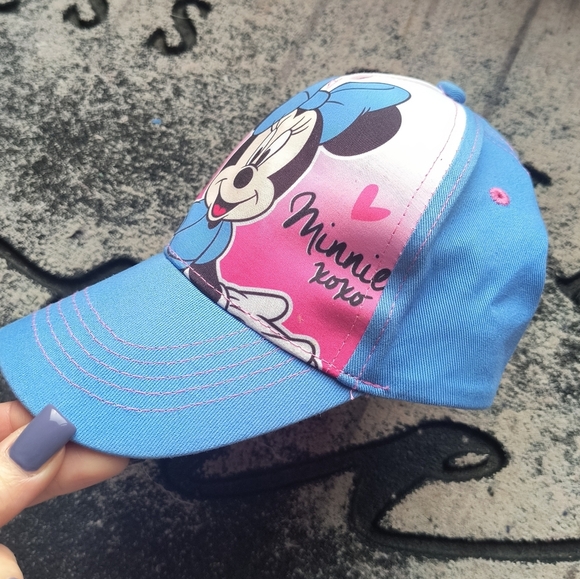 Girls Minnie Mouse Baseball Hat Blue Pink Cap Adjustable Strap Disney - Picture 8 of 8